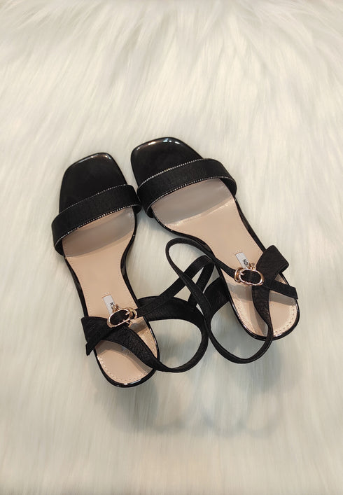 Stone Embellished Block Heel